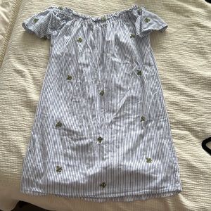Off the Shoulder Sundress with Cactus Embroidery